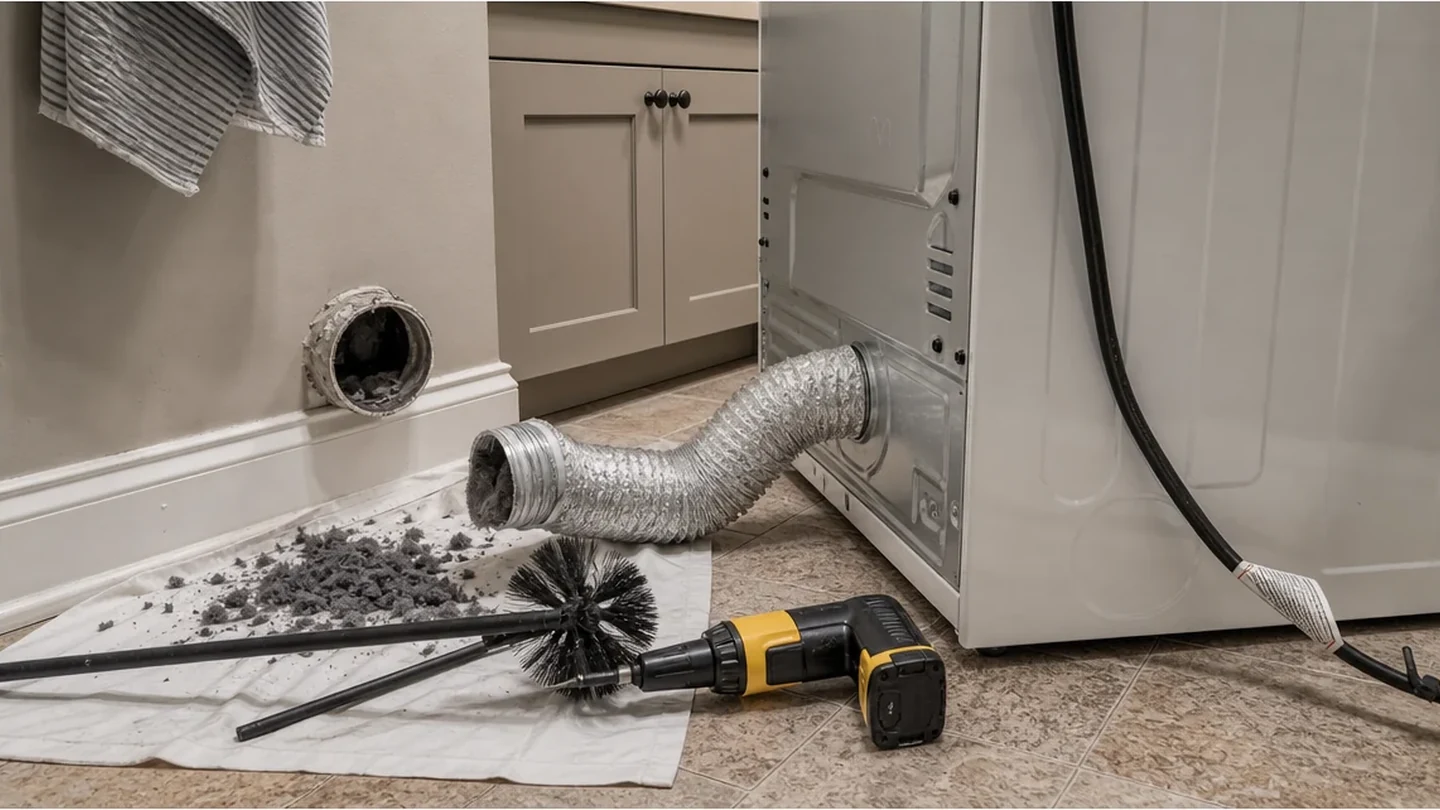 Residential dryer vent cleaning project detail for homeowner quote planning